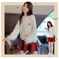 Fruit Embroidered Loose Sweater Women's Long-sleeved Round Neck Pullover Sweater Wild