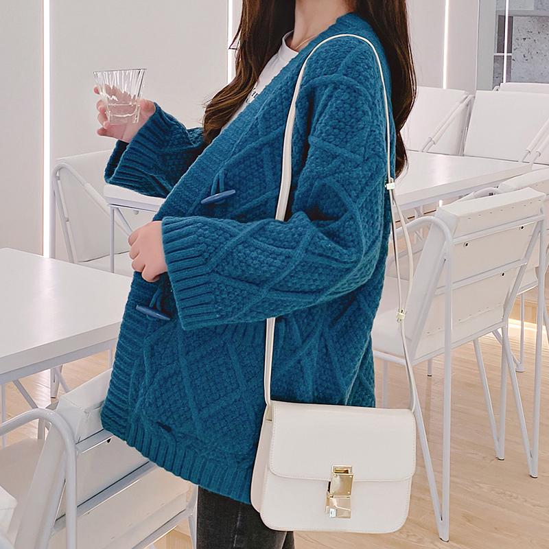 Sweater coat women's cardigan new thick thick twist is very fairy lazy wind loose knit top