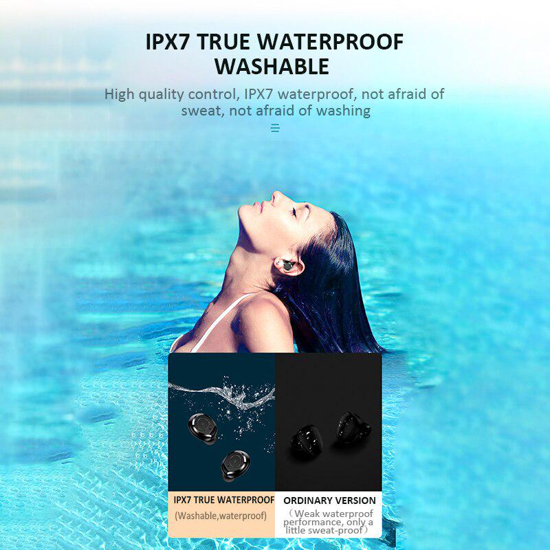 Waterproof 5.0 Earphones Bluetooth Mini HIFI TWS Earbuds 3600mAh Headphones Noise Reduction Headset