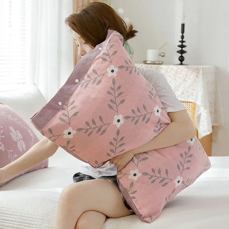 Pure Cotton Four-layer Gauze Pillowcase Full Cotton Thick Breathable Soft Pillowcase