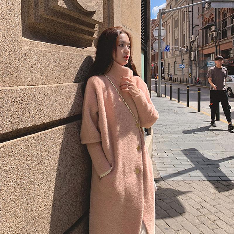 Winter Imitation Mink Fur Coat Fashion Mid-length Loose Fur Mink Coat