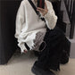 Harajuku Style Loose Couple Pullover Sweater Men and Women Ripped Tassel Knitted Sweater Outer Wear Unisex