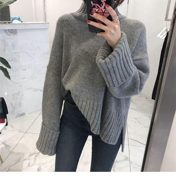 Turtleneck Sweater Loose Lazy Wind Pullover Outer Wear All-match Bottoming Sweater Women