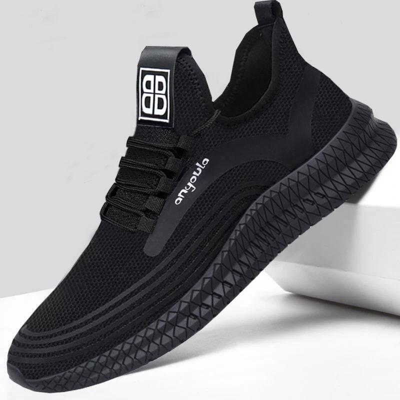 Men's Sports Shoes Spring Summer Breathable Leisure Running Sneakers Mesh Woven Lace-up