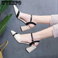 WTEMPO Sandals Women Sandals Shoes Suede High Heels Footwear Ankle Strap Women