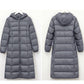Women's Padded Down Jacket Long Over-the-knee Over-length Slim Hooded Plus Size Winter Jacket
