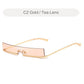 Small Rectangle Sunglasses Women Fashion Metal Frame Designer 90s Sun Glasses Ladies Retro Red Yello