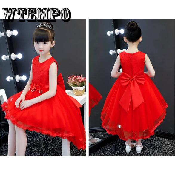 Girls Sleeveless Princess Dress with Flower for Children Clothes Kids Wedding Party Birthday Dresses