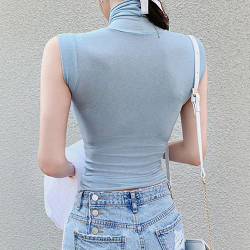 Summer Modal Corset Tops To Wear Out Sleeveless Turtleneck Tops for Women Korean Casual White Tank Top Women Clothes