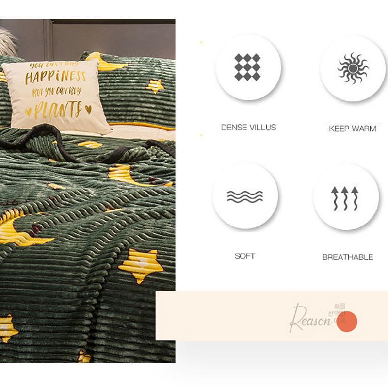 Double-sided Coral Fleece Thick Four Seasons Blanket Flannel Cover Blanket Crystal Fleece Bed Sheet Small Nap Blanket