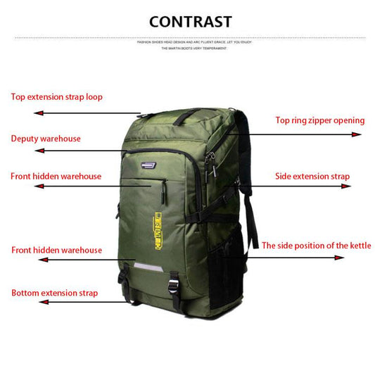 80L Super Large Capacity Outdoor Hiking Backpack Men's Long-distance Business Trip Luggage Clothes Work Big Backpack