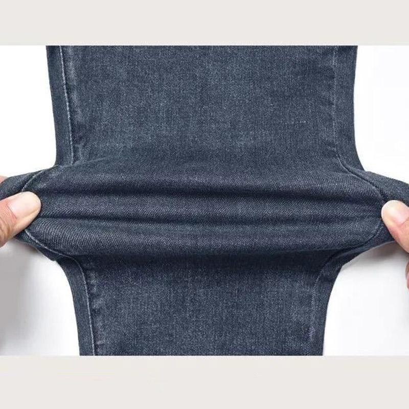 Winter Women's High-waisted Nine-point Jeans with Velvet Thickened and Thin All-match Stretch and Velvet Slim Outer Wear Pants