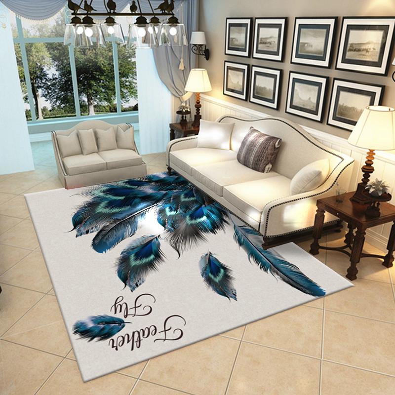 Feather Rug Carpet for Living Room Modern Sofa Bedroom Study Parlor Space Rug Nordic Floor Rug Big