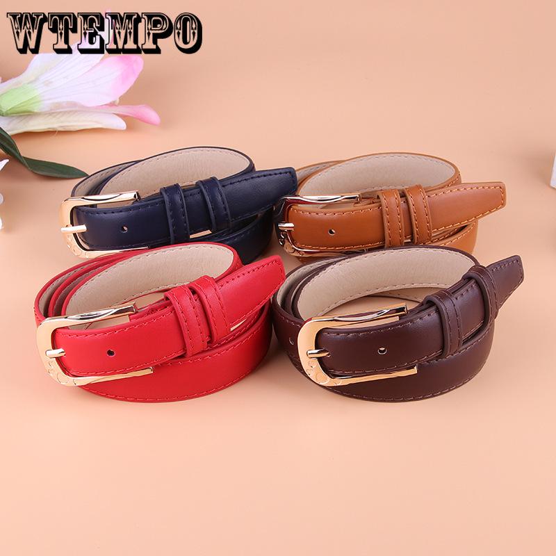 Women's Wide Belt Pu Leather Pin Buckle Decorative Casual Belt Female