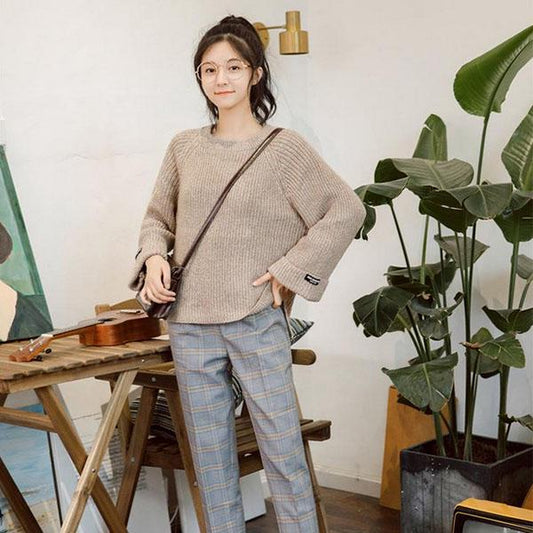 Autumn Lazy Style Sweater Women Loose Thick Wool All-match Small Fresh Pullover Sweater Sweater