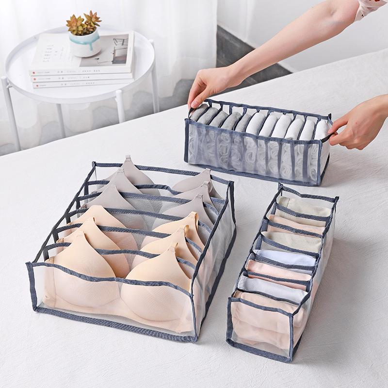 Underwear Storage Organizer for Clothes Separated Socks Shorts Bra Storage Boxes Dormitory Closet Organizer Drawer Washable