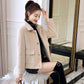 Non-shedding Casual Jacket Autumn and Winter Lapel Long-sleeved Sweater Thick Short Knitted Cardigan