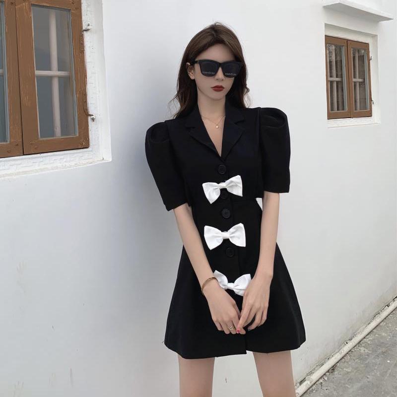 Bow Knot Waistless Suit Dress Women's New Temperament Fashion Waist-slung Royal Sister Style A-line Skirt Ladies Casual Suit Skirt