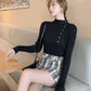 Pofulove Can't afford the ballButton half turtleneck women's bottoming shirt Pullover Slim Sweater
