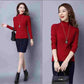 Podilove velvet thick pullover slim long-sleeved half-high collar bottoming shirt women plus