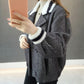 Autumn and Winter Fashion Jacket Short Lazy Style Long-sleeved Sweater Lapel Coat Women