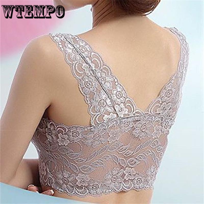 Women Sexy Lingerie Lace Solid Color Cross Side Buckle Wireless Push Up Breathable Sleep Underwear