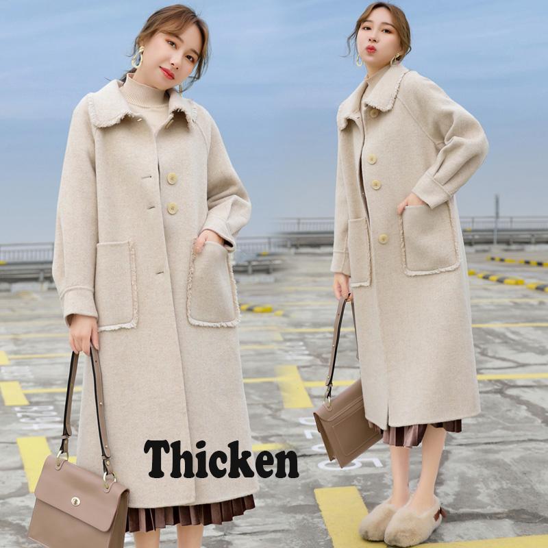 Women Woolen Coats  Elegant Long Slim Winter Jacket Women Wool Coats Wool Coat Winter Jackets