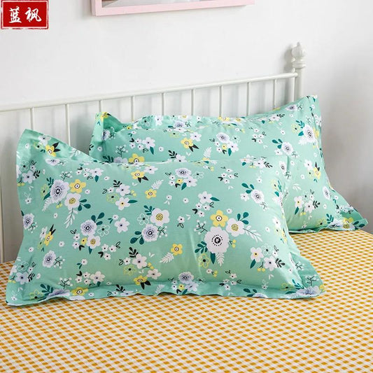 Cotton Pillowcase Pure Cotton Pillowcase Single Double Dormitory Household Adult High-end Pillow Cover 48x74cm