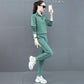 Sports and Leisure Suit Women Loose Stand-up Collar Sweater Running Clothes Two-piece Long-sleeved Trousers Sweat-absorbent and Breathable