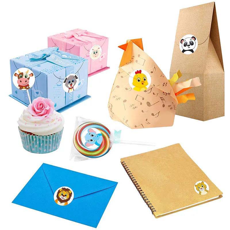 500 Stickers/roll Children Cartoon Animal Stickers Cute Reward Label Kindergarten Teacher Encouragement Supplies