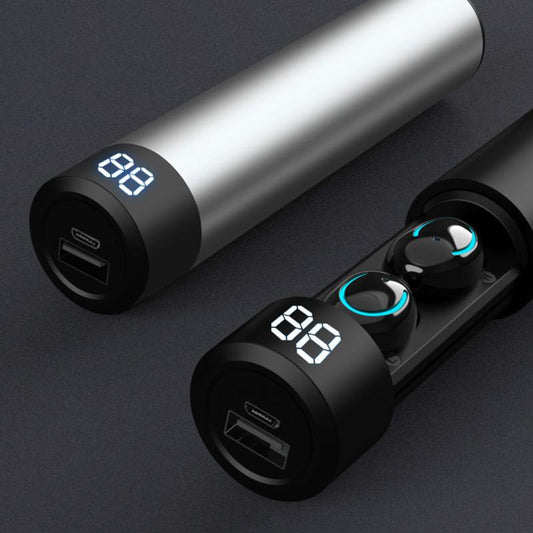 Bluetooth Earphones Mini LED Display Headphone Stero Sound 3500mah Power Bank Sport Wireless Headset