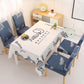 Two-piece Printed Chair Cover Home Dining Chair Cover Full Elastic Stool Cover