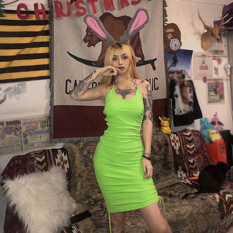 Hanging Neck Suspender Skirt Waist Beautiful Back Tight-fitting Dress Female Temperament Thin Base Skirt All-match