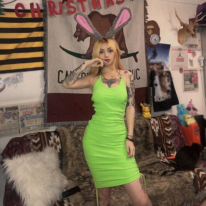 Hanging Neck Suspender Skirt Waist Beautiful Back Tight-fitting Dress Female Temperament Thin Base Skirt All-match