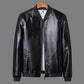 Soft Leather Short Leather Jacket Men's Thin Loose Casual Jacket Warm Leather Jacket Men's Handsome and Simple Warm Motorcycle Clothing