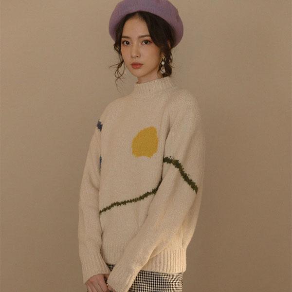 Autumn and Winter Independent Design Fun Egg Yolk Sweater, Casual Sweater Women