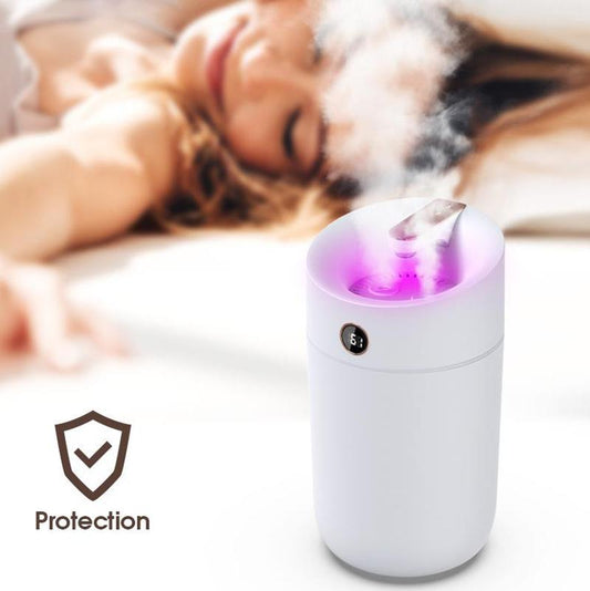 3000ml Double Nozzle Indoor Air Humidifier USB Electric Sprayer Mute Aroma Diffuser Night Light 24h