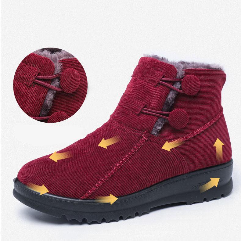 Women's Winter Cloth Shoes Plus Velvet Thick Warm Snow Boots Non-slip Wear-resistant Mother's Cotton Boots