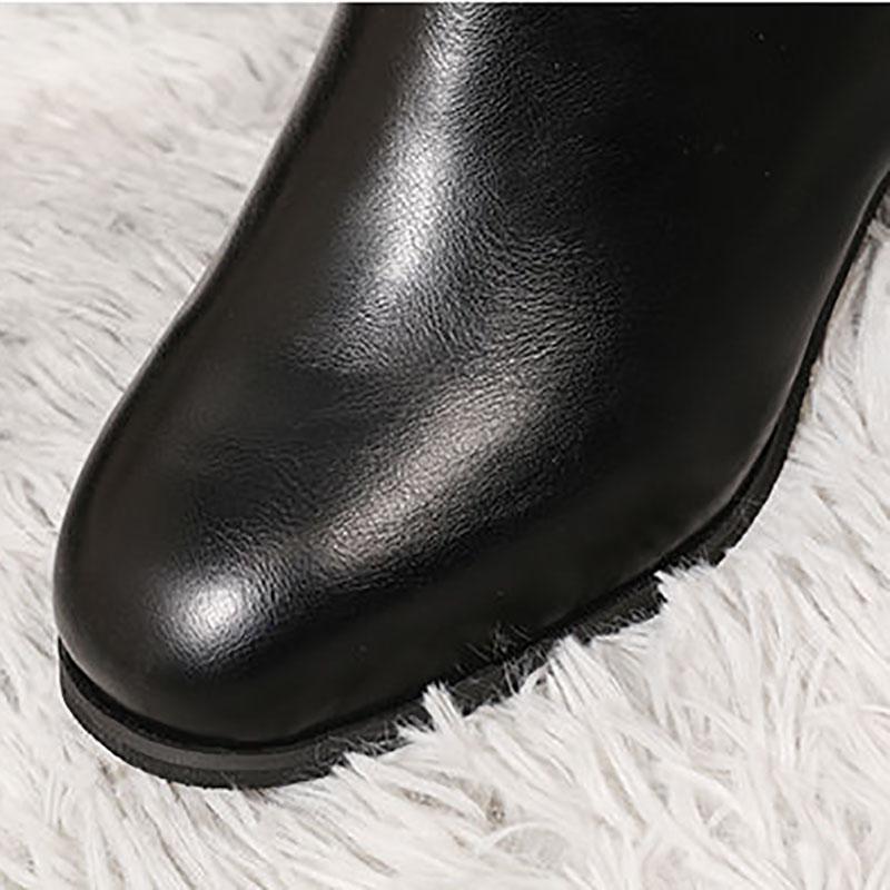 Boots Short Boots Women's Thick Heel Mid-heel Summer Spring and Autumn Plush Boots Section Martin Boots