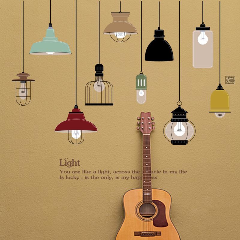 PVC removable living room bedroom creative chandelier wall sticker no opp bag packaging