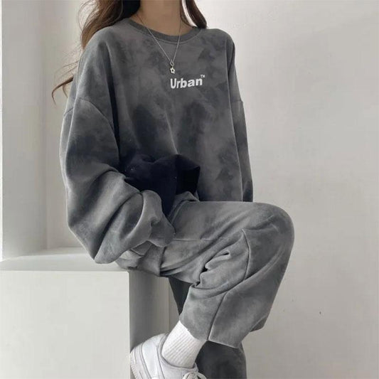 2PCS Women's Suits Long-sleeved Trousers Two-piece Spring and Autumn Casual Sportswear Couple Suits