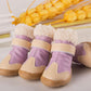 Dog Shoes Teddy Dog Cat Walking Shoes Puppy Shoes  Waterproof Boots Winter Plus Velvet Pet Shoes Comfy Warm Windproof Dog Wear-resistant Boots Shoes
