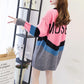 Autumn and Winter Fashion Casual Sweater Mid-length Loose Maternity Dress Letter Pattern Female Top