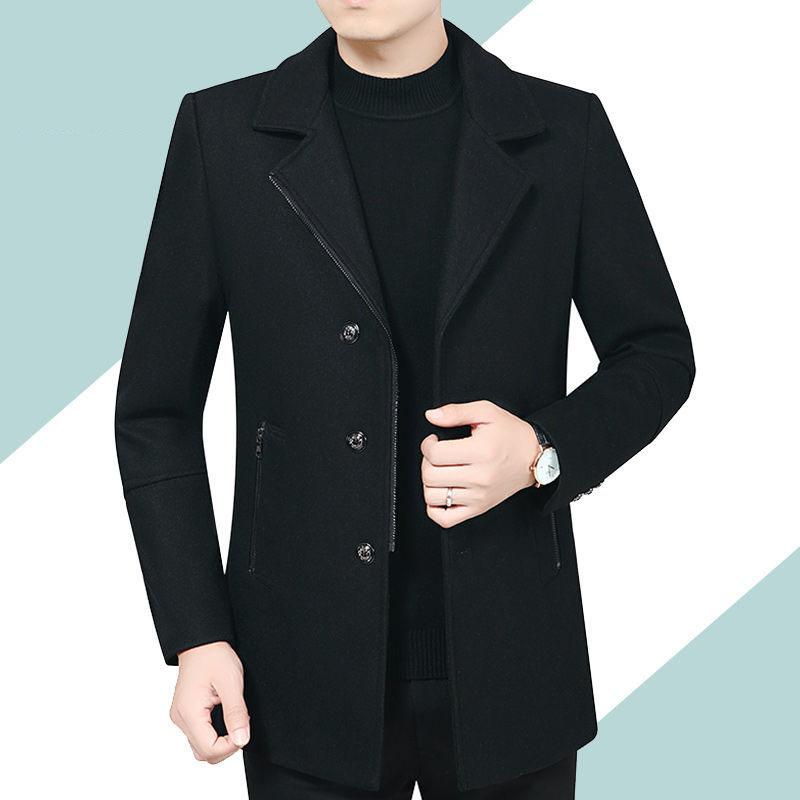 Autumn and winter Casual Middle-aged Men's Woolen Jacket Jacket Men's Short Thickened Mature Men Must-have Jacket