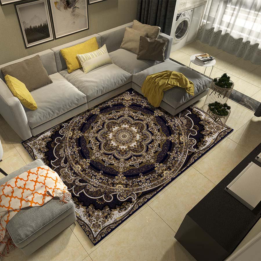 colorful Geometric Pattern Carpet Large Size Tea Table Rugs Carpets Rectangular