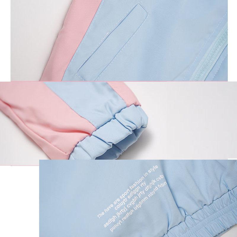 Boys and Girls Spring and Autumn Hooded Stitching Suit Two-piece Outdoor Sports Suit Korean Casual Sets