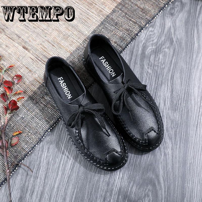 Women Leather Shoes Moccasins Mother Loafers Soft leisure Flats Female Driving Casual Footwear