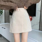 Corduroy Plus Velvet Thickening Autumn and Winter High Waist Skirt Female Apricot All-match Thin Skirt Trend