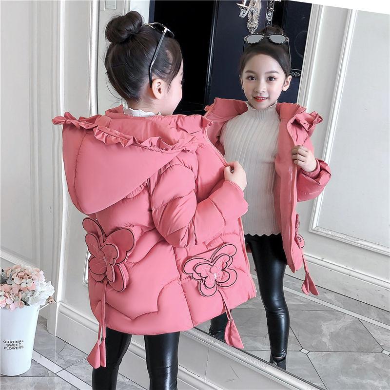 Winter Padded Warmth Girl Winter Padded Jacket Padded Jacket Children Down Padded Jacket Girl Mid-length Baby Padded Jacket