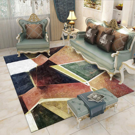 Carpet Rug for Living Room Printing Geometric Wood Floor Rug Non-slip  Carpet for Bedroom Parlor
